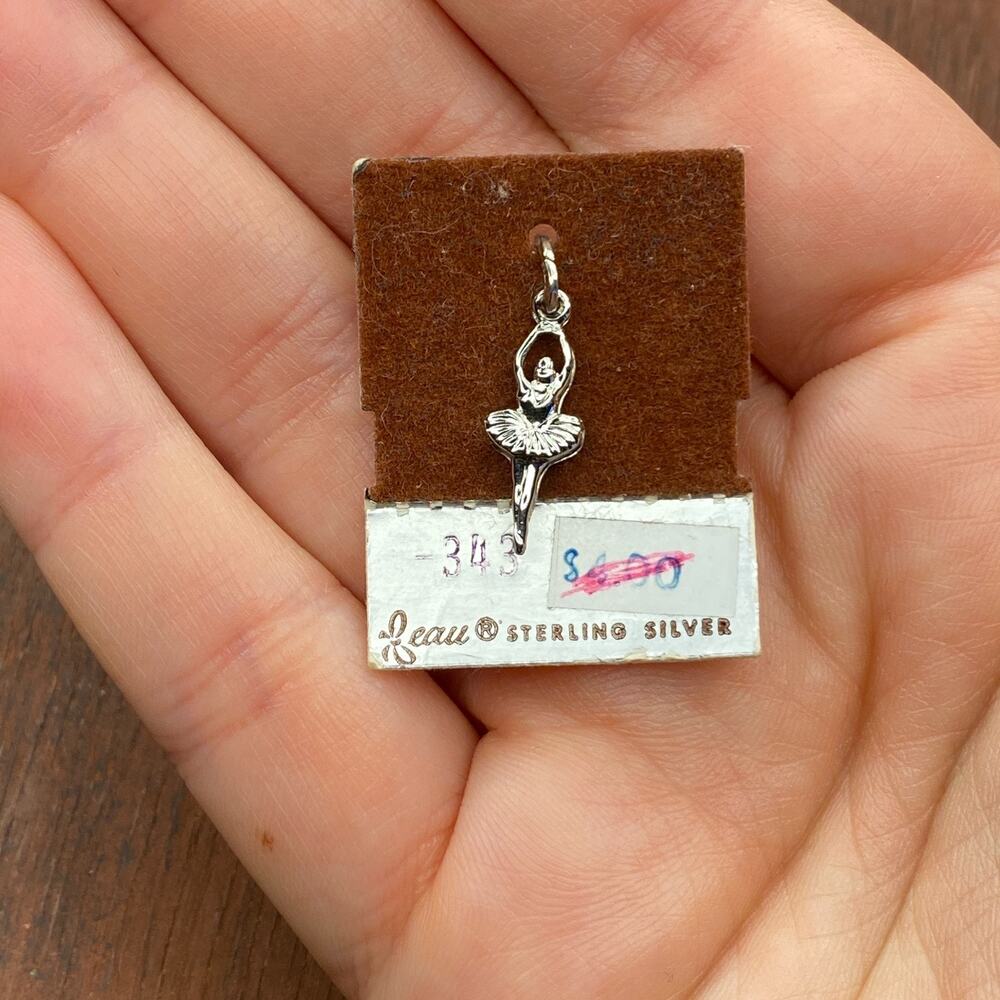 Vintage Beau 925 Sterling Silver Ballerina Ballet Small Pendant Bracelet Charm